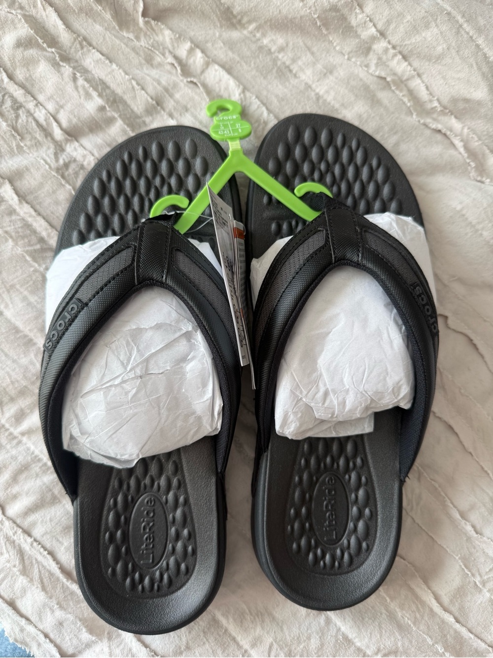 New With Tags Crocs Yukon Flip Flops Black Men’s 9